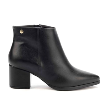 Bota Vizzano 3084.100 Salto Grosso Cano Curto Feminina Preto