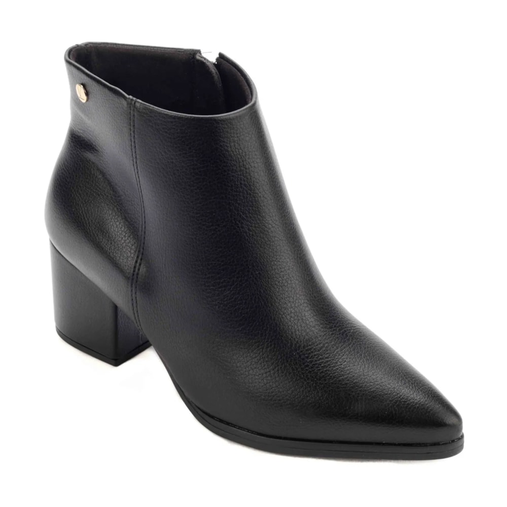 Bota Vizzano 3084.100 Salto Grosso Cano Curto Feminina Preto