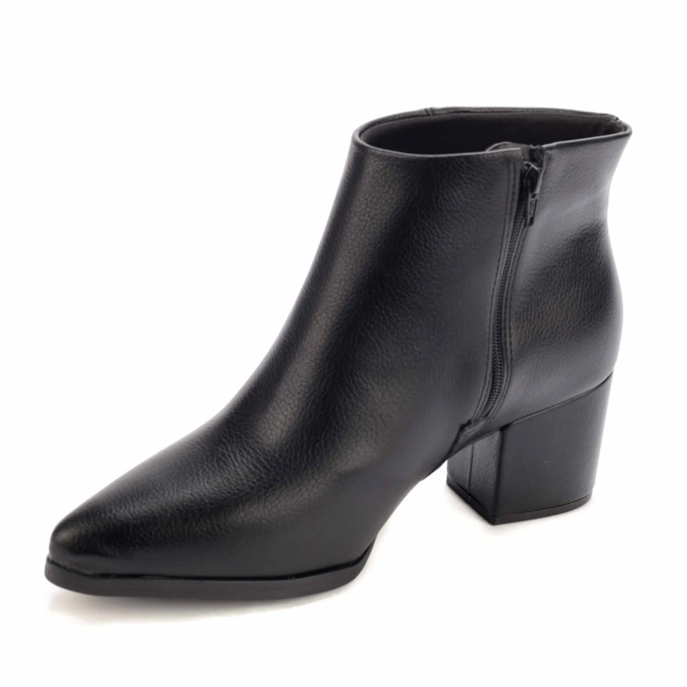 Bota Vizzano 3084.100 Salto Grosso Cano Curto Feminina Preto
