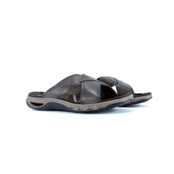 Chinelo De Couro Com Tira Em X Adulto Masculino Pegada