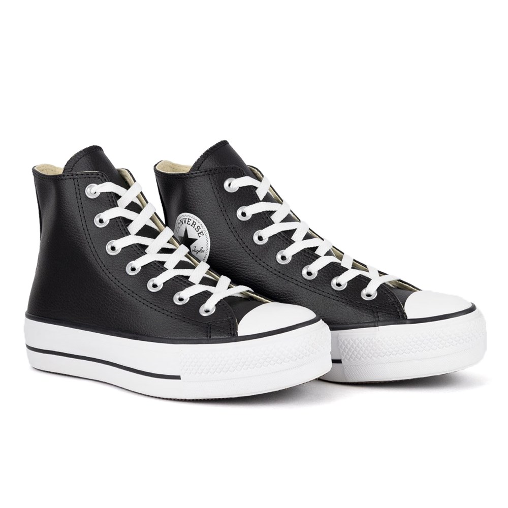 Tênis Chuck Taylor All Star Cano Alto em Couro Preto