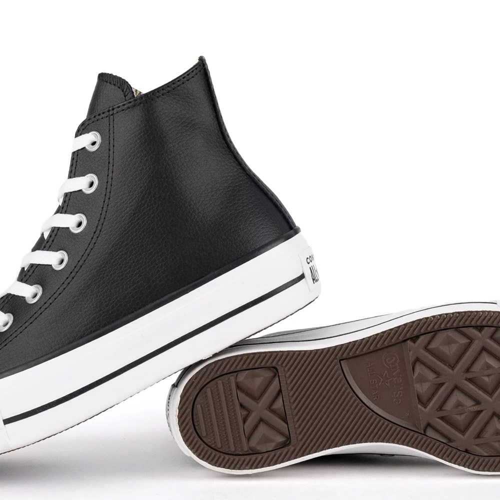 Tênis Chuck Taylor All Star Cano Alto em Couro Preto