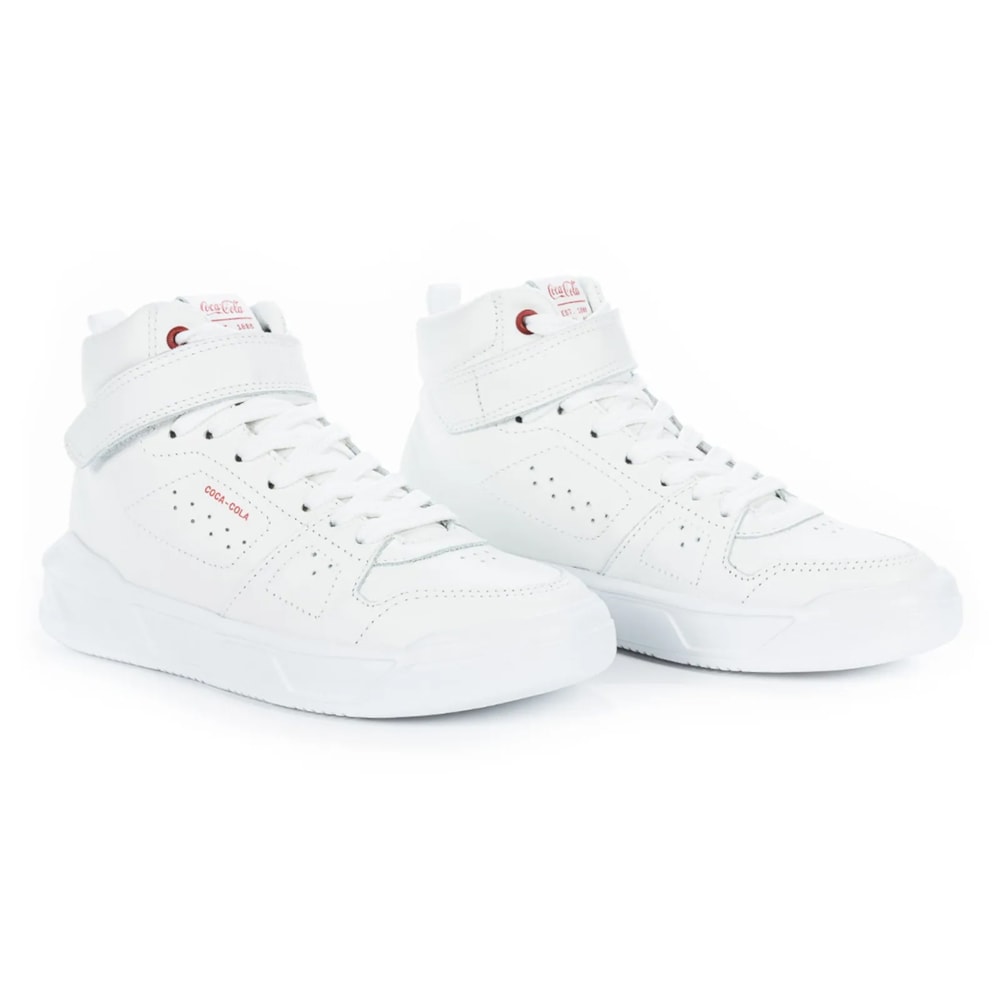 Tênis Coca-Cola Shoes Soho Leather Hi Branco