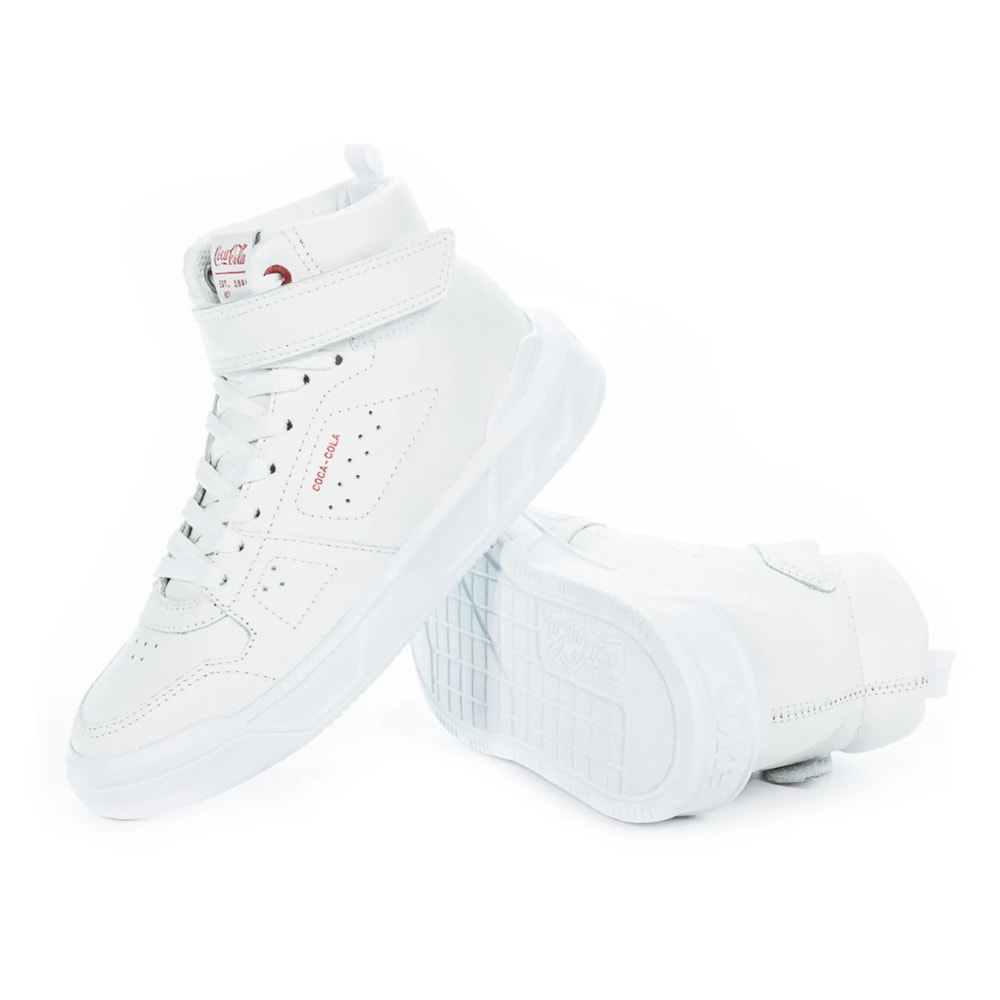 Tênis Coca-Cola Shoes Soho Leather Hi Branco