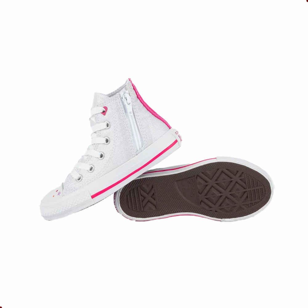 TÊNIS CONVERSE INFANTIL PRATA/BRANCO