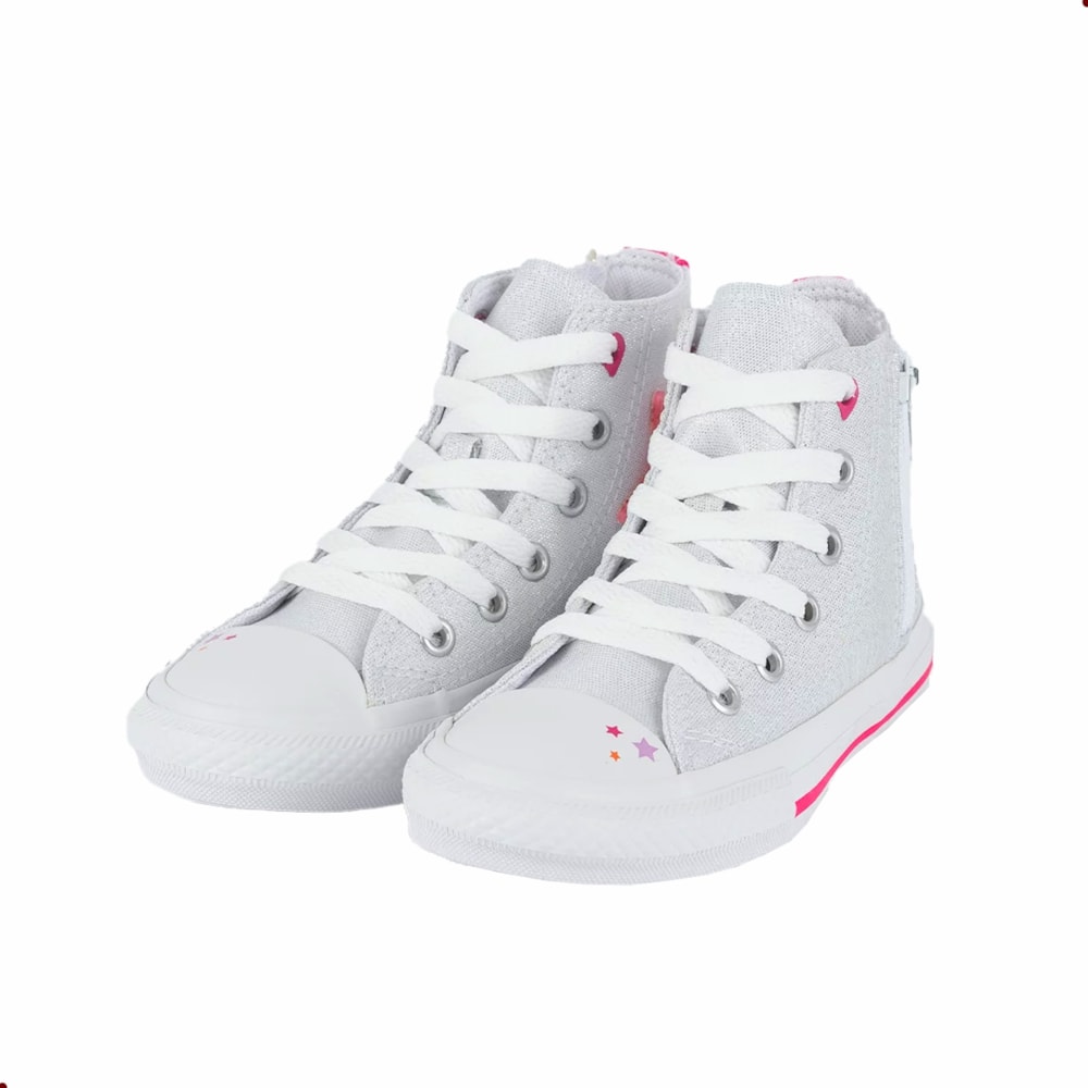 TÊNIS CONVERSE INFANTIL PRATA/BRANCO