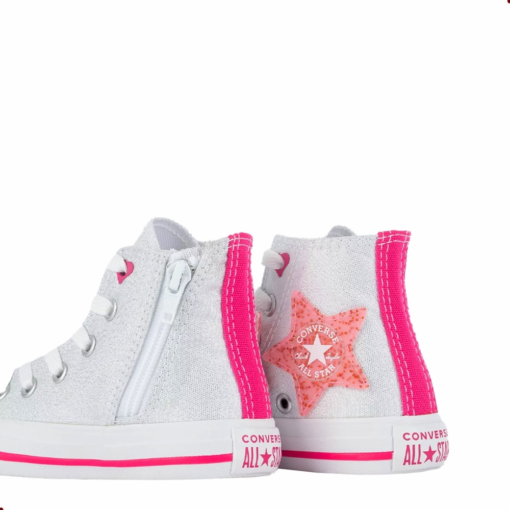 TÊNIS CONVERSE INFANTIL PRATA/BRANCO