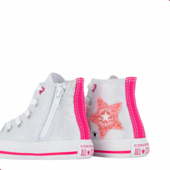 TÊNIS CONVERSE INFANTIL PRATA/BRANCO