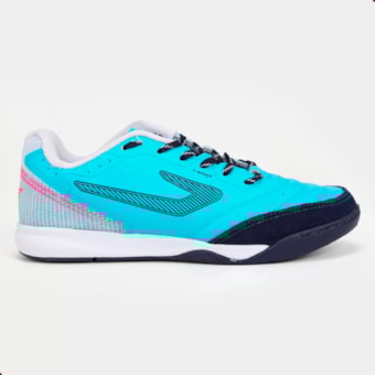 Tênis de Futsal Topper Dominator PRO IV - Azul / Branco / Pink